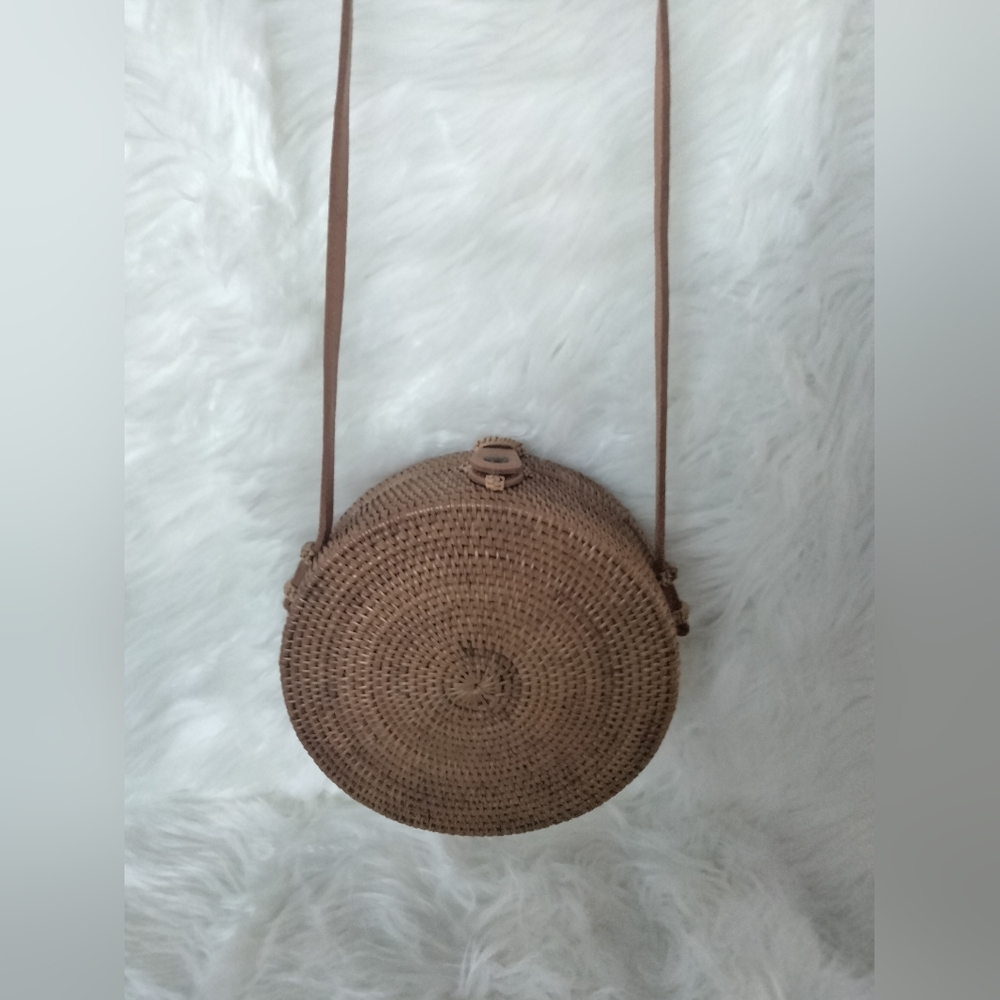 🌿✨ Boho-Chic Round Rattan Handbag ✨🌿